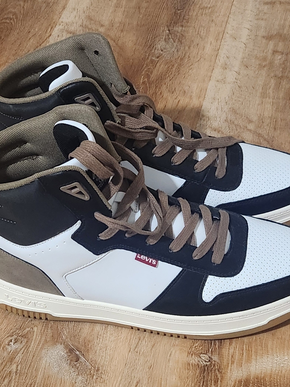 Levi's White, Black & Brown High-Top Sneakers